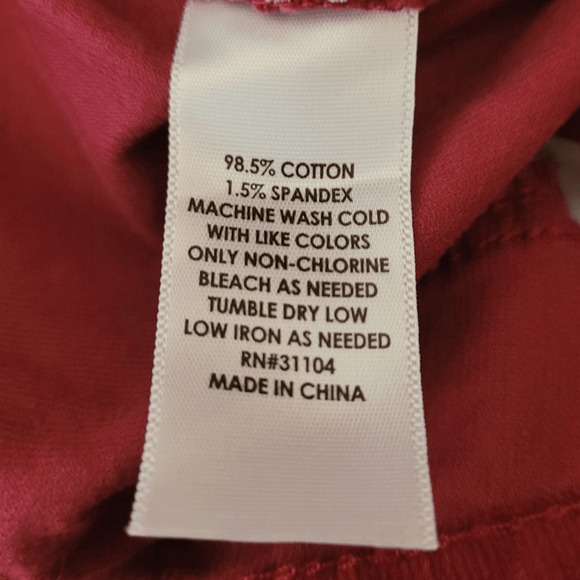 Crown&Ivy Deep Red Corduroy Pants Size 24W (2795) - Picture 5 of 5